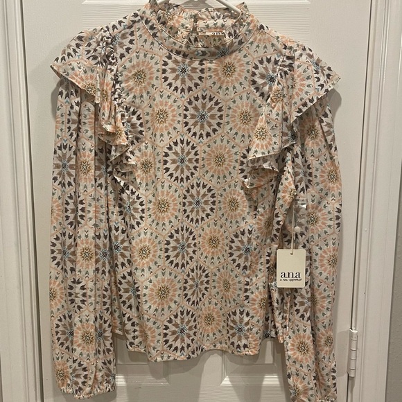 a.n.a Women’s Large Blouse Victorian Ruffle Sleeves Peasant Cottagecore Boho - Picture 1 of 10